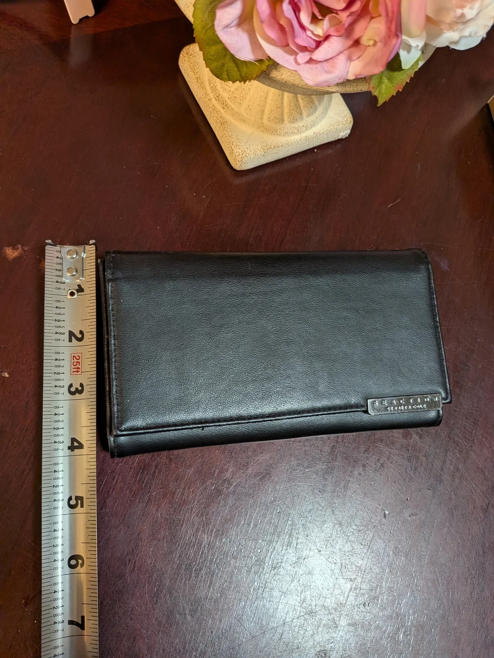 Kenneth Cole Black Leather Long Wallet